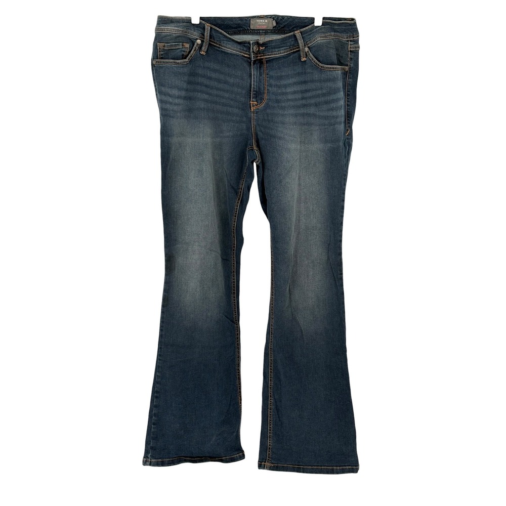 Torrid Luxe Slim Boot Jeans Blue Medium Wash Stretch Plus Size 18T
